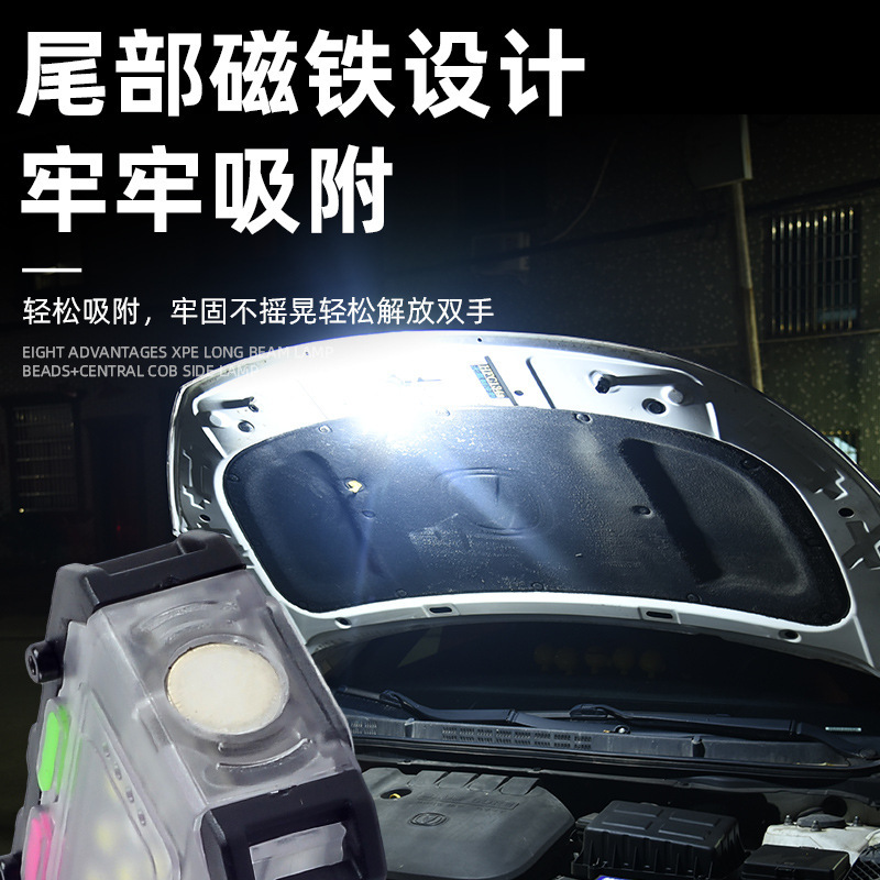 Lámpara de llavero transfronteriza, fuente de luz doble para exteriores, luz fuerte, mini linterna, lámpara de clip de sombrero, trabajo de autodefensa, luz de advertencia roja y azul