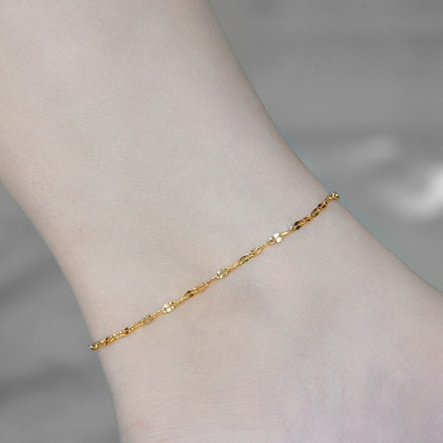 Anklet for women  new trendy 18k gold internet celebrity anklet titanium steel rose gold fairy ins simple non-fading thin