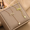 Brand necklace with letters, accessory with tassels stainless steel for St. Valentine's Day, European style