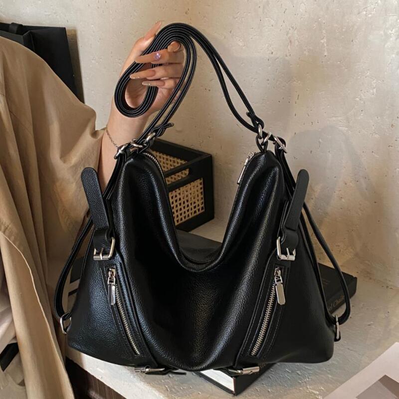 Motorcycle-Style Tote Bag for Women, 2026 Autumn New Model, Suitable for Students Attending Class and Commuting, Dual-Use Shoulder and Crossbody Bag, Mlb Alternative