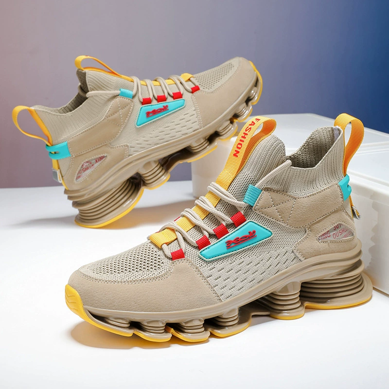 Мужская обувь для трансграничных стран, высокие эластичные кроссовки в национальном стиле, баскетбольные кроссовки, сверхлегкие амортизирующие спортивные кроссовки с лезвиями для бега 4546