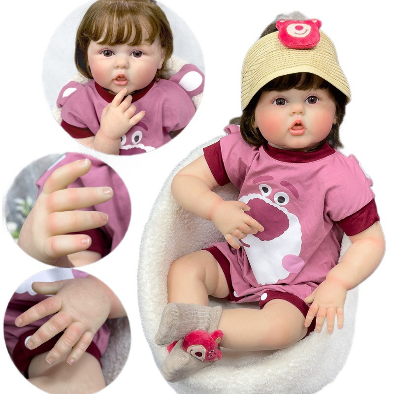 Muñecas transfronterizas de regeneración 60cm muñecas de bebé de goma muñecas de simulación de muñecas de un cabello