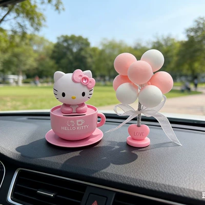 Creative Cartoon Cute Nodding – Car ornaments - pink-kt-cat-balloon