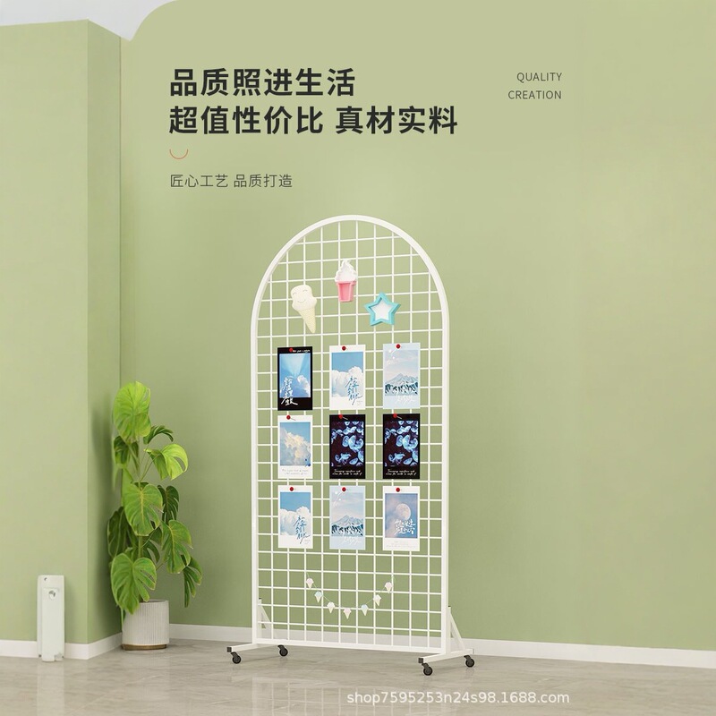 Round Vertical Grid Display Rack Wedding Jewelry Promotional Exhibition Kindergarten Works Super Shelf Photo Hanging Rack