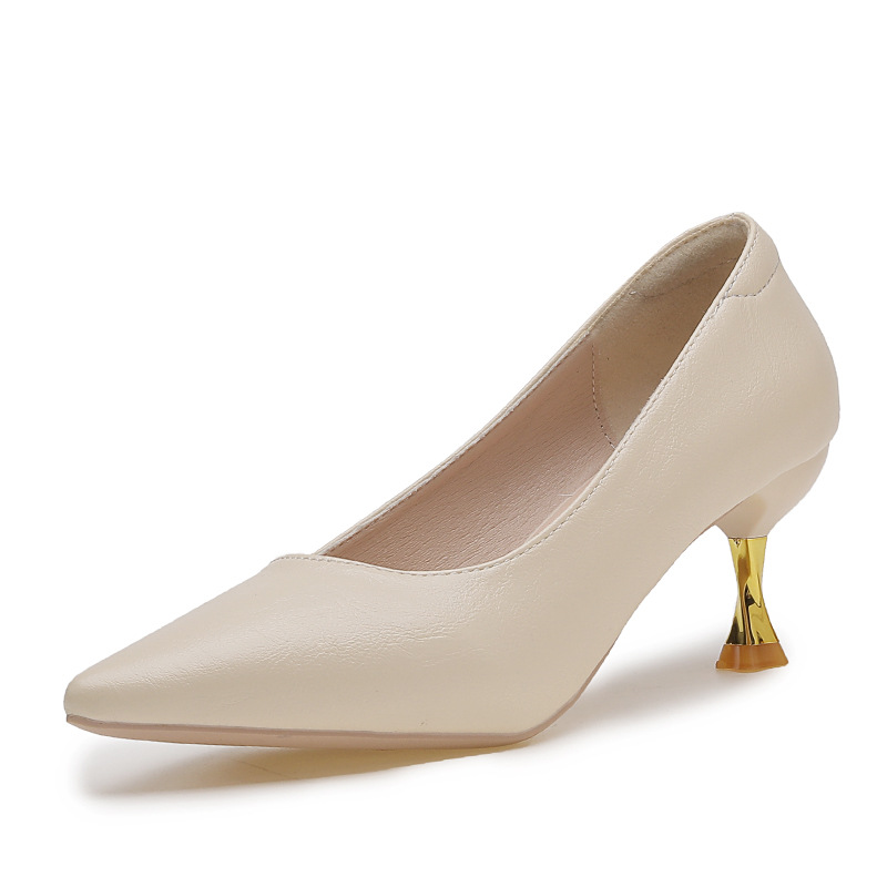Nuevos zapatos de mujer de tacones delgados de punta clara de moda de color sólido, zapatos de estilo universal, zapatos de tacones altos de un solo pie image 6
