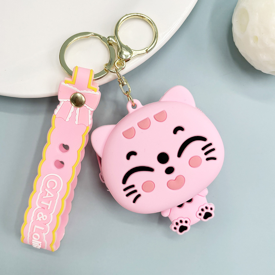 Super lindo Sanliou pareja de almacenamiento bolso de cambio llavero lindo monedero de fresa oso colgante bolso de llaves de chicas