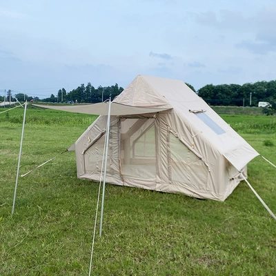 Outdoor Camping Inflatable Tent with Canopy, Oxford Cloth, Portable, Foldable, No Assembly Required, Quick Setup, Waterproof (Avtomobil dam çadırları) - flowing-gold-sand-with-canopy-for-2-3-people-300x200x200cm