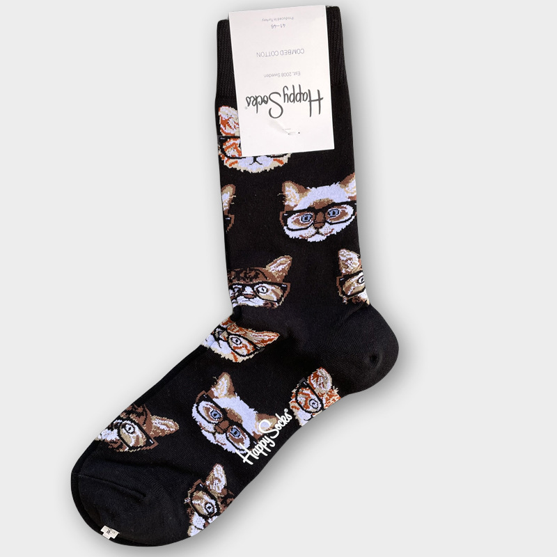 ハッピーソックス メンズソックス ミドル丈 コーマ綿 吸汗消臭 通気性 スウェーデン製 おしゃれ カラフル 薄手