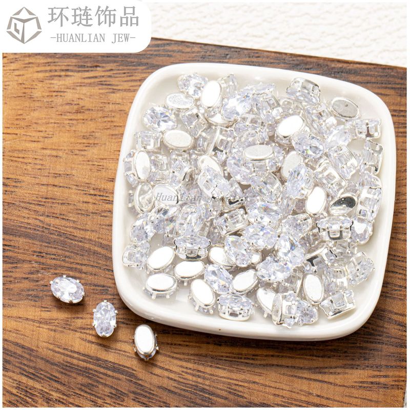 【椭圆锆石爪钻】闪亮锆石保色diy手工材料手链饰品配件体验装|undefined