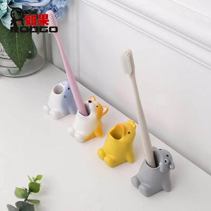 Resin cute cartoon animal toothbrush holder home decoration bathroom bathroom toothbrush holder storage small ornaments Resin cute cartoon animal toothbrush holder home decoration bathroom bathroom toothbrush holder storage small ornaments