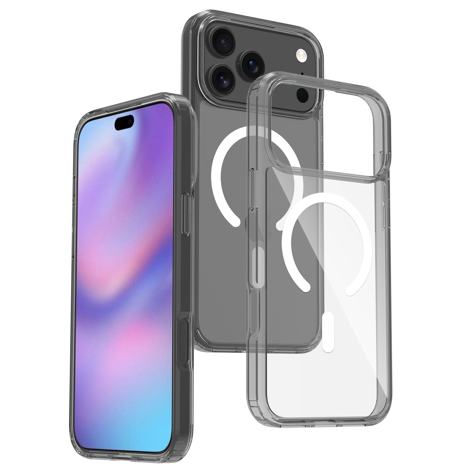Aplicable iphone17Promax funda protectora de manzana MagSafe magnética de cáscara dura transparente acrílica