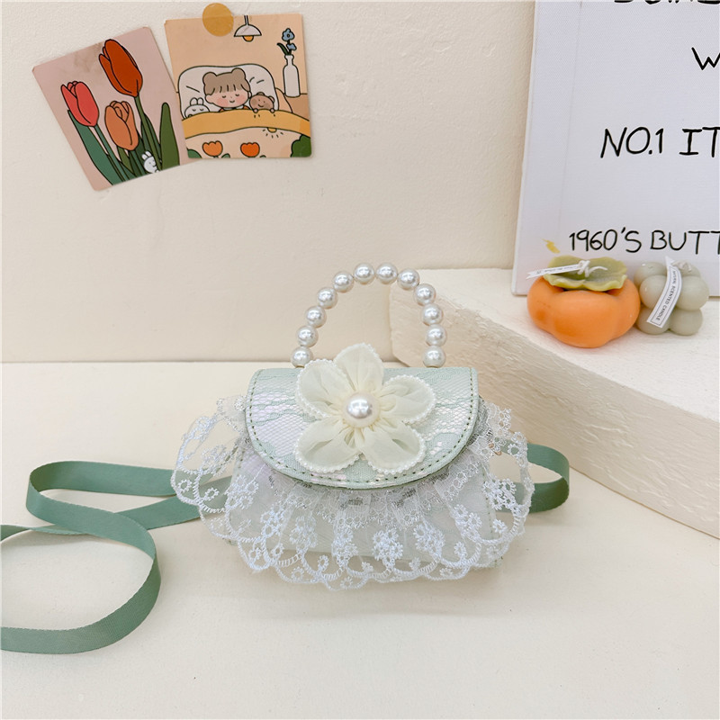 Bagos de princesa de perlas de moda, bolsos lindos para niños, mochilas de textura casuales, bolsos de cambio, accesorios
