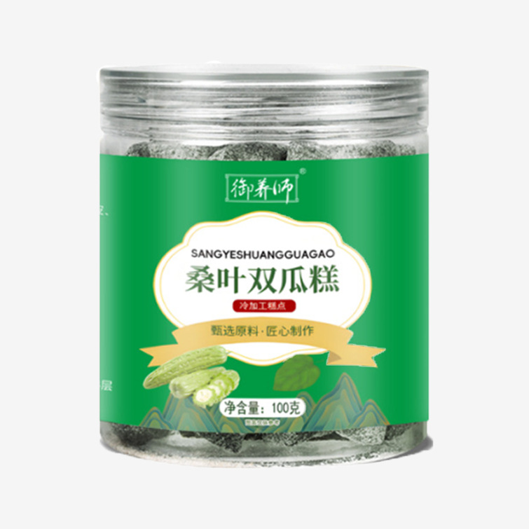 Mulberry Leaf Double Melon Cake Sang Ye Shuang Gua Gao 100g Jar Handmade Sweet Snack No Sucrose Added preparation
