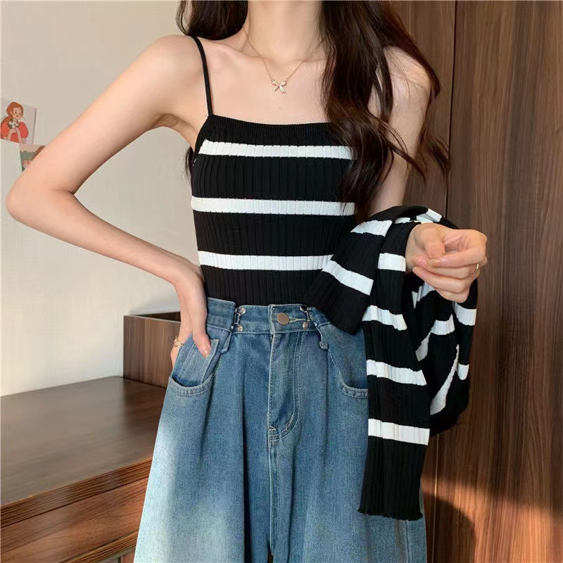 81g Weight Long Sleeve Sleeve Length Single Breasted Placket Type Ice Silk, Polyester Fabric Type Short Top Length Knitwear Tops Type Daily Occasion Round Neck Neckline Slim Fit Type Stripe Pattern Spring, Autumn Season Women's Gender Casual Style Wholesale Women's Ice Silk Polyester Casual Stripe Long Sleeve Sweaters & Cardigans 13
