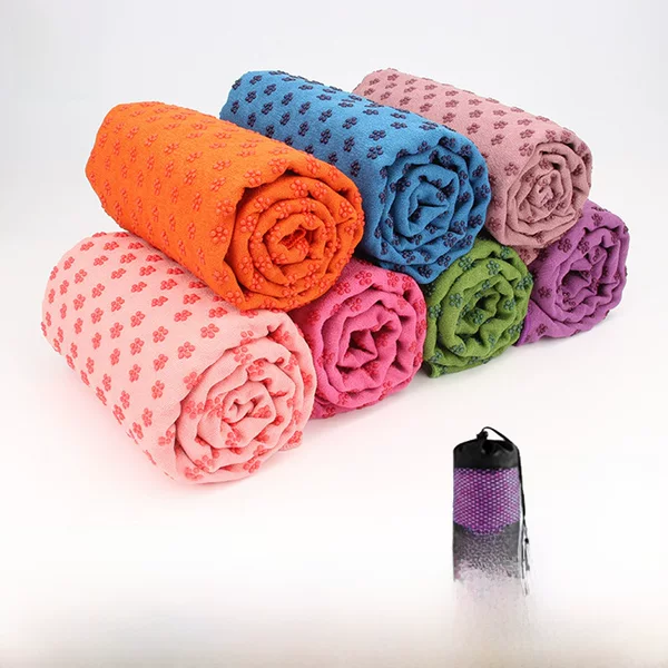 Washable Eco-Friendly Sweat-Absorbing Non-Slip Silicone Plum Blossom Granules Point Plastic Yoga Mat Spreading Towel Rest Blanket Towel Blanket