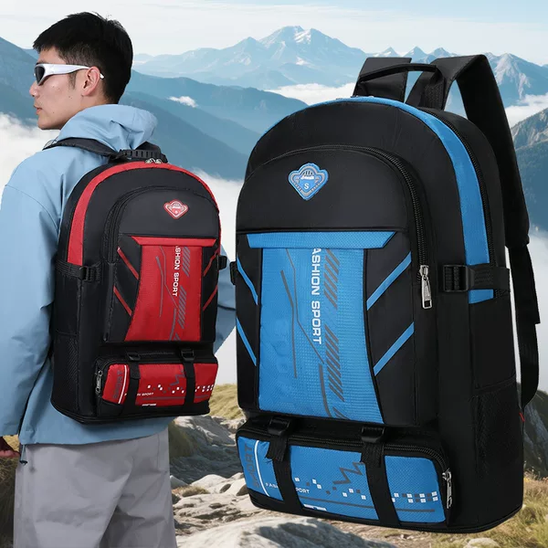 New Cross-Border Luggage Bag, Outdoor Hiking and Mountaineering Bag, Large Capacity Expandable Large Backpack, Backpack for Working Outside