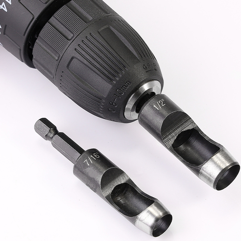 电动皮带冲孔器石膏板皮革塑料开孔器钻头包腰带打洞眼器圆形冲子