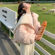 2025年冬季新款减龄百搭舒适提升品质海军领休闲羽绒服配手套潮流