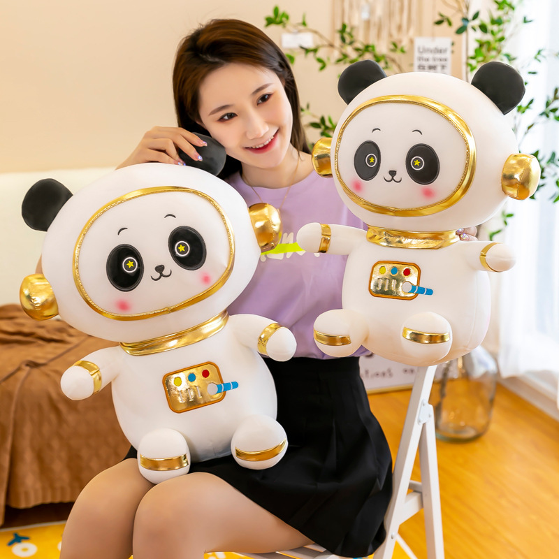 新款创意太空人熊猫公仔网红玩偶宇航员毛绒玩具抱枕生日礼物批发