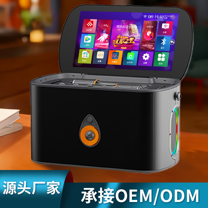 Popular Outdoor Family Ktv Audio Microphone Karaoke Wireless Microphone All-In-One Bluetooth Speaker Audio