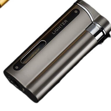 DK-7701 Creative Flip-Top Inflatable Lighter Blue Flame Metal Version Straight Shot Men's lighter Cross-border Wholesale