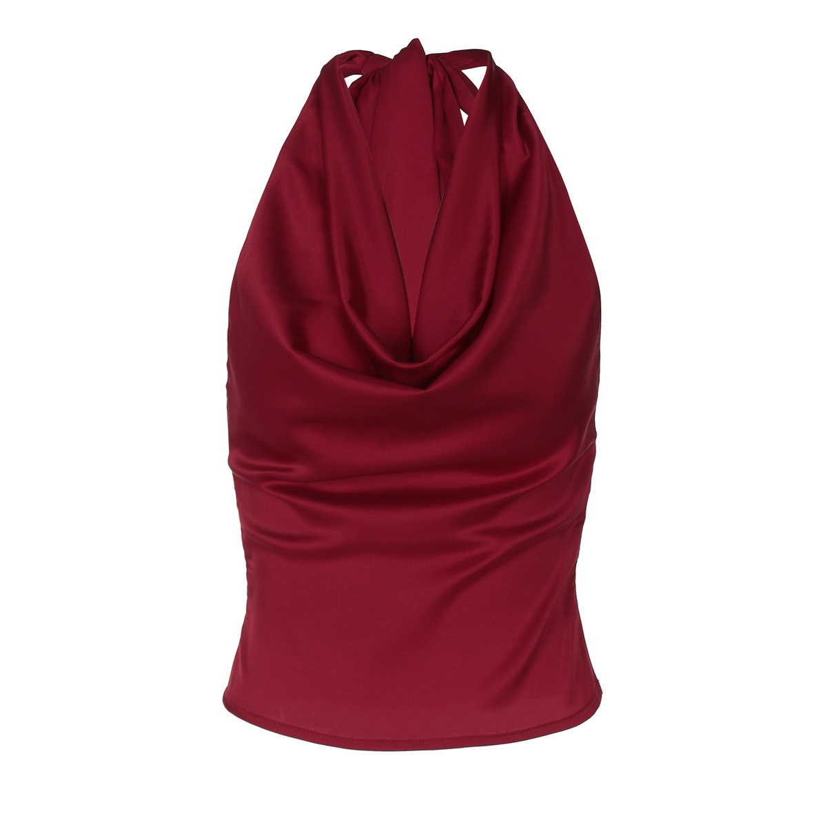 Summer Fashion Backless Solid Color Women's Top Slim Tie Strapless Trendy American Style Hot Girl Sexy Clothing_ecoleips.com