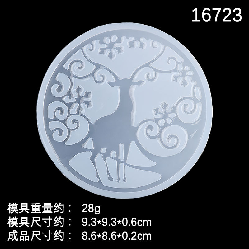 Colgante redondo hueco collar decorativo suéter cadena colgante accesorios espejo epoxi molde Mesa Decoración Accesorios molde