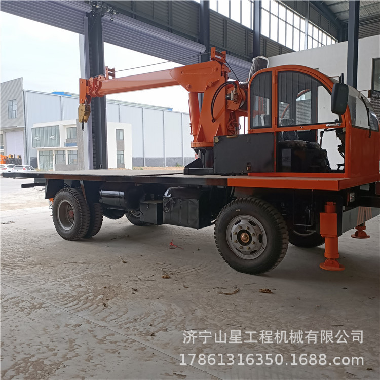 15吨四驱四不像随车吊 分时四驱农用运输车 加装5吨吊臂平板车