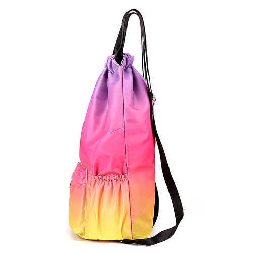 Cross-border new student basketball drawstring backpack nylon casual travel fitness bag can print logo