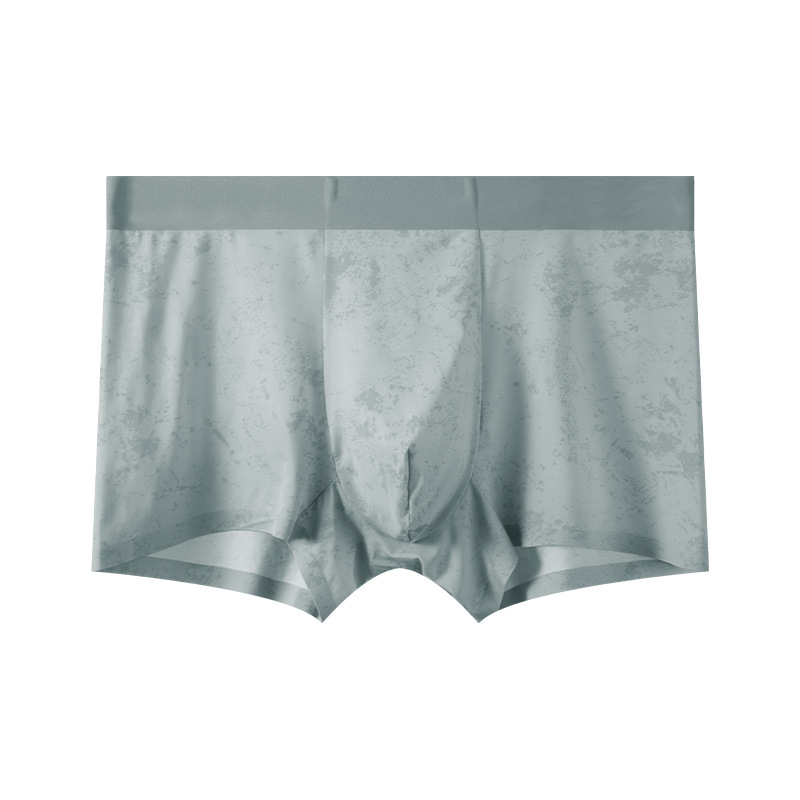 Procesamiento de ropa interior de hombre de seda de hielo personalizada, antibacteriano de verano, ultrafino, transpirable, fresco, deportivo de secado rápido, pantalones cuadrangulares de gran tamaño