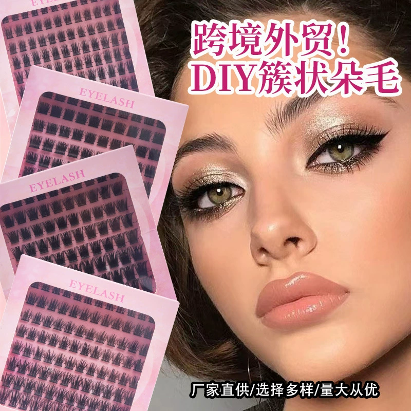 False Eyelash Clusters, Dense European Style, Separate Tufts, D-3–D-7 Options