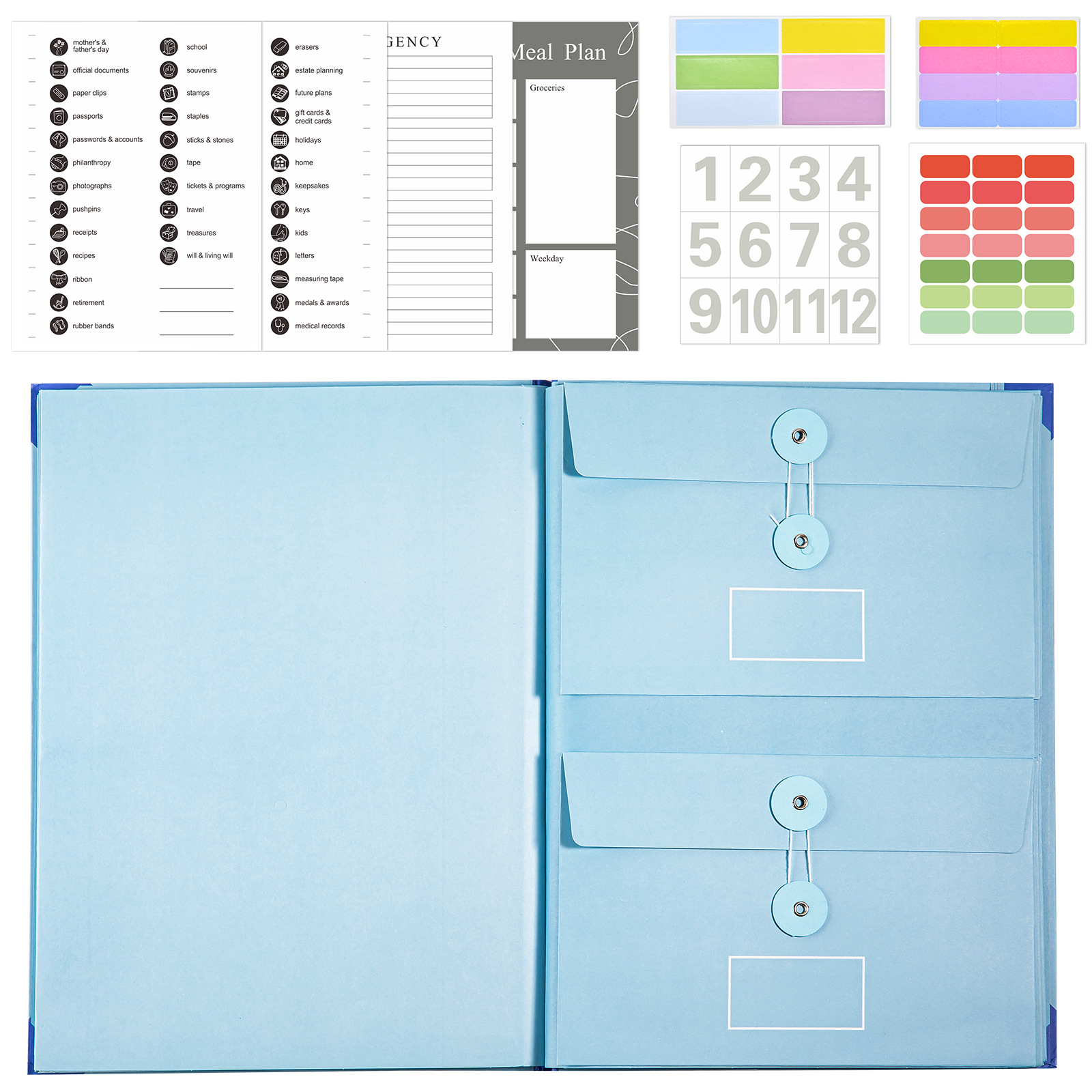 두꺼운 5CM-오르간 폴더-블루/스티커 6개 스티커 1/8개 스티커 1/21개 스티커 1