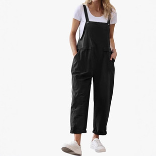 2025 New Amazon Women's Long Casual Loose Bib Pants Overalls Loose Pants with Pocket