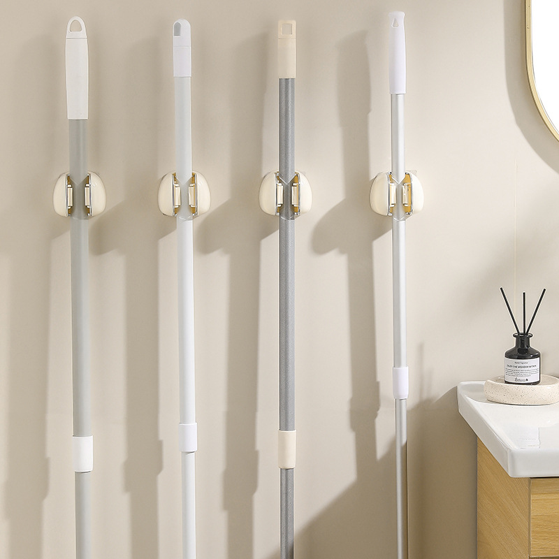 simple y ligero soporte de trapeador de lujo sin perforación tipo pared de almacenamiento de baño fuerte gancho sin rastro escoba fijación artefacto mágico