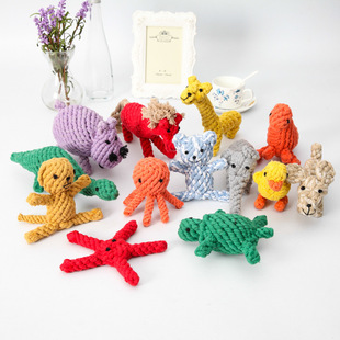 Amazon's Popular Pet Cotton Rope Hand-Woven Toy, Bite-Resistant, Wear-Resistant, Boredom-Relief Interactive Wholesale for Dogs