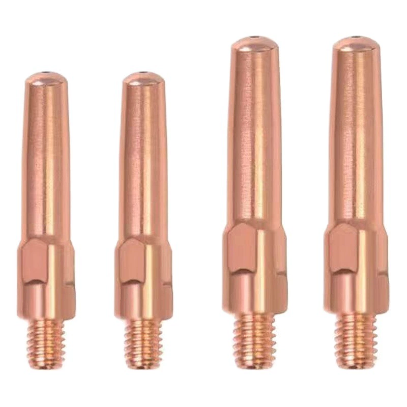 现货二保焊枪导电嘴0.8/1.0/1.2导电咀紫铜铬锆铜导电咀配件大全