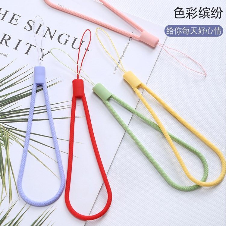 Braided silicone mobile phone lanyard short wrist strap drop-resistant anti-lost rope U disk key pendant men's and women's wrist strap