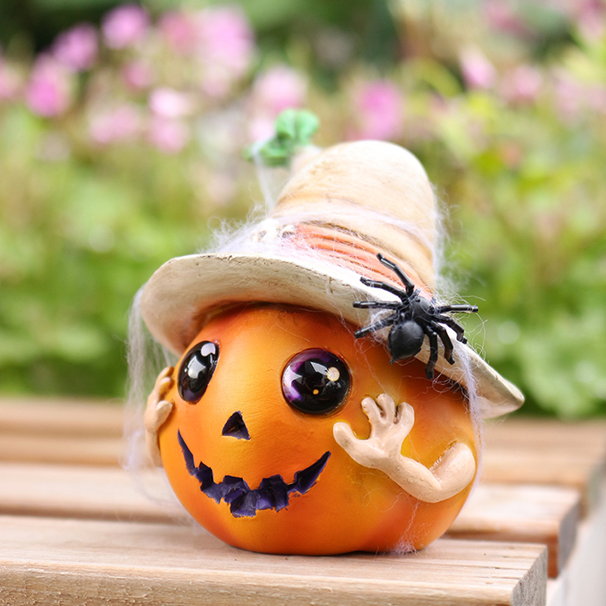 Halloween Decorations Hat Pumpkin Resin Festive Atmosphere Decoration Ornaments Resin Halloween Atmosphere Arrangement 