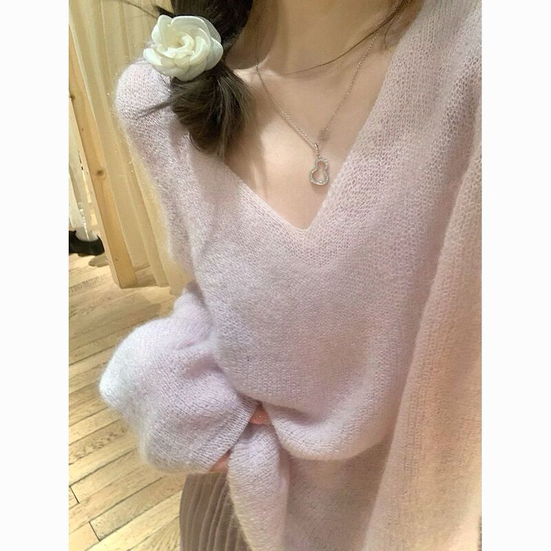 Gentle Super Soft Knitwear Knitwear Women's Thin 2025 Top Spring New Loose Lazy Blouse Knitted Top Gentle Super Soft Knitwear Knitwear Women's Thin 2025 Top Spring New Loose Lazy Blouse Knitted Top