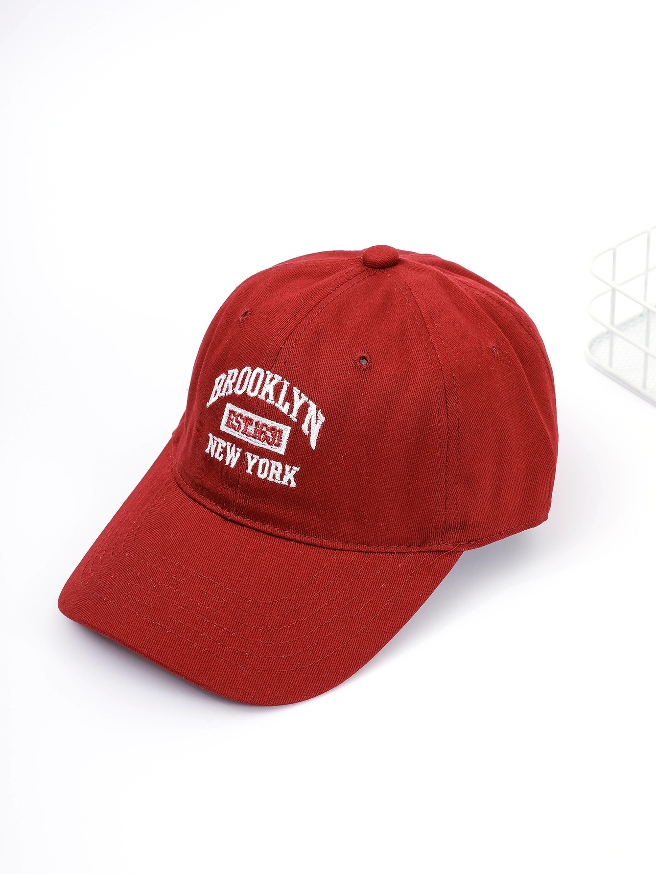 Carta de color sólido bordado gorra de béisbol de las mujeres borde curvo estilo coreano simple todo-fósforo casual tapa suave tapa enarbolada