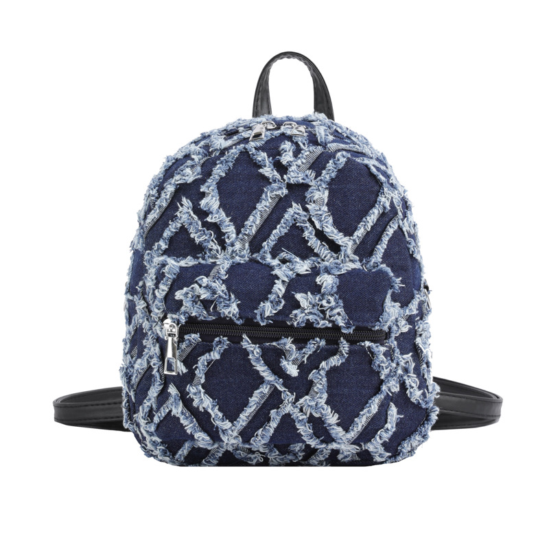 Otoño e Invierno nueva moda bolso de hombro de mezclilla diseño de nicho bolso cruzado mochila personalizada de transporte múltiple