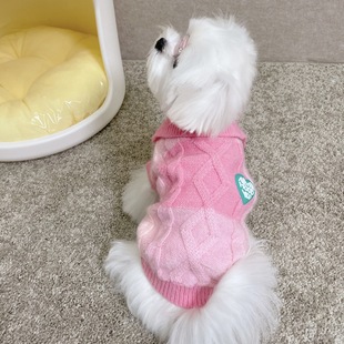 Autumn and winter new sweater wholesale checkered POLO collar cardigan medium and small dog dog cat method bucket bear Yorkshire