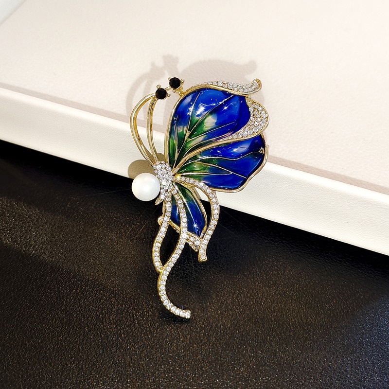 Retro Enamel Butterfly Brooch, High-End Luxury Gift, Exquisite Fashion Cheongsam Brooch, Corsage, Clothing Accessories