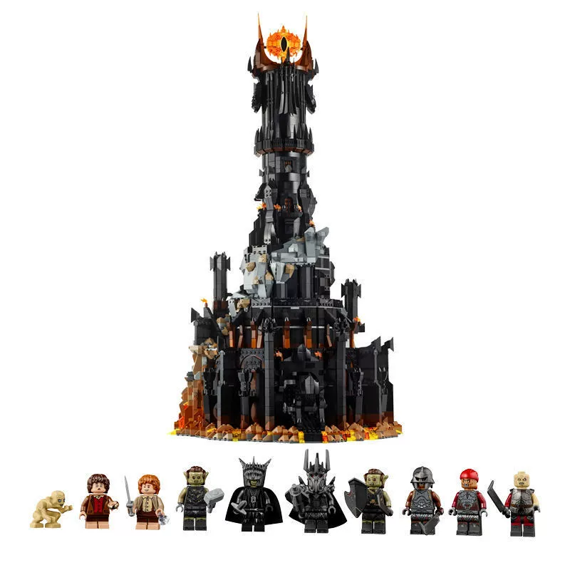 Комплект конструкторов, совместимый с LEGO Creative Architecture MOC Кольцо Король Баладу, большая чёрная башня, маленькие детали, строительные блоки