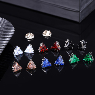 Shirt Collar with Light Luxury Crystal Zircon Collar Needle Triangle Crystal Zircon Men's and Women's Fashionable Collar Chest