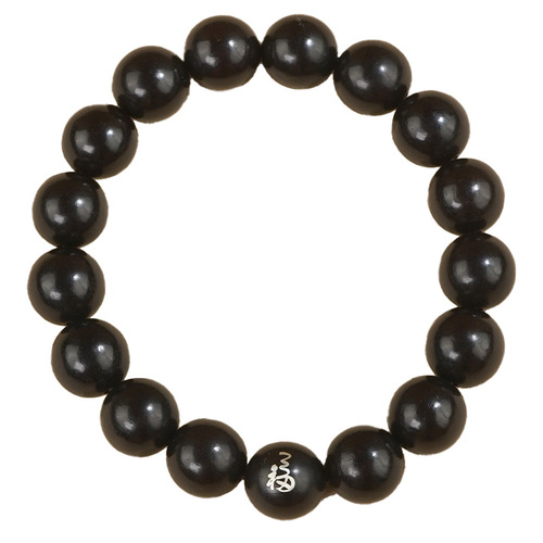 Live broadcast high-end drainage model ebony inlaid with silver pieces, men's toy bracelet with the word 