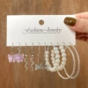 YT-12432 Butterfly Snake Pearl Ear Rings 5 ​​pairs