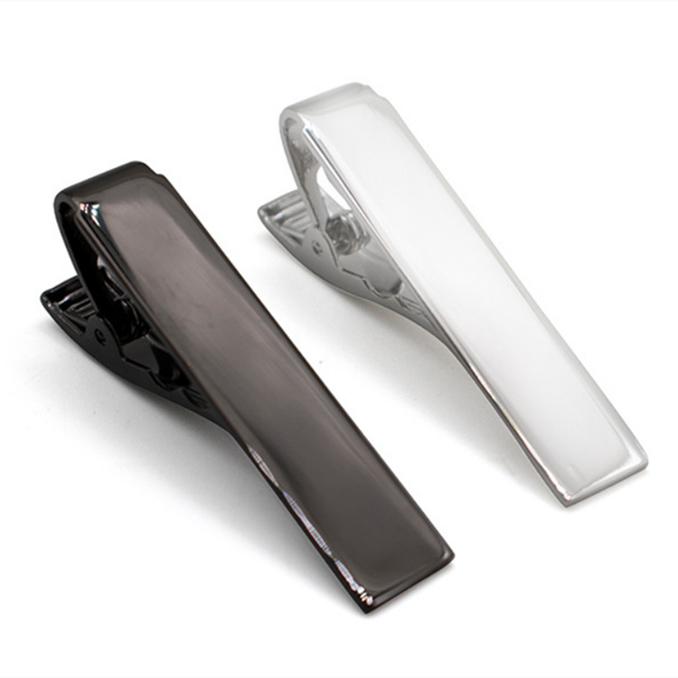 High-Quality Copper Men's Business All-In-One Tie Clip Silver Tie Clip Casual Simple Gold Tie Clip Clip-On Style