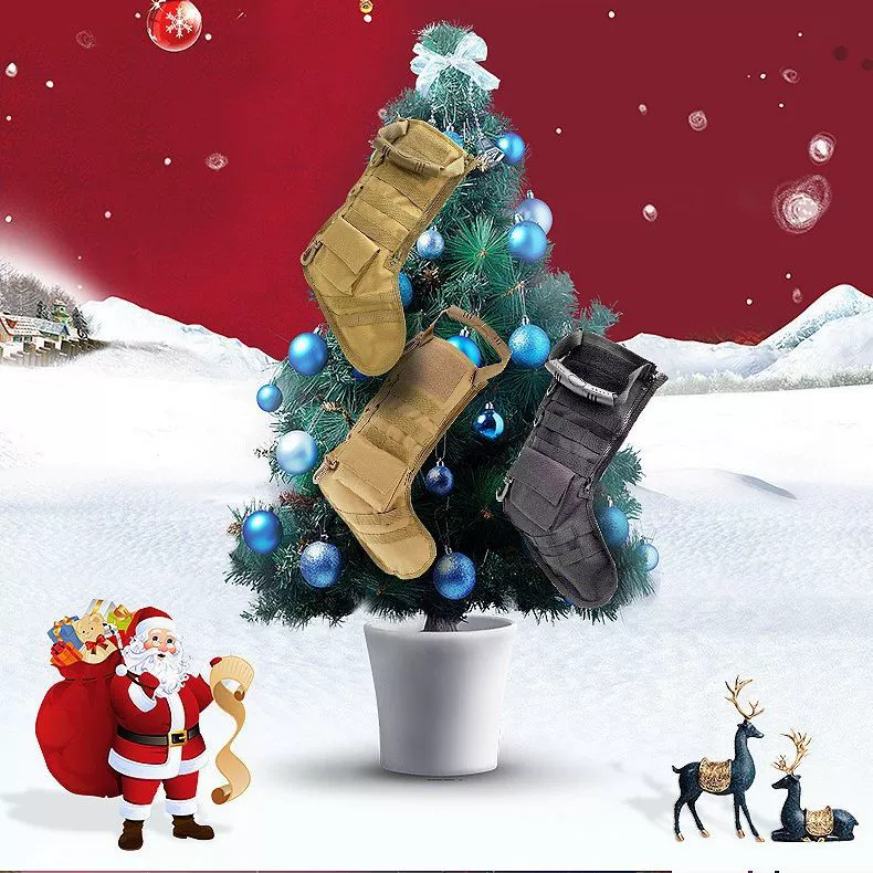 Тактический Рождественский чулок MOLLE Военная сумка для хранения Рождественский чулок Висячие украшения Спорт на открытом воздухе Многофункциональная портативная подвесная сумка