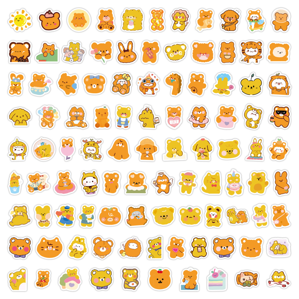 1000 oso coreano lindo dibujos animados pegatinas ins chica corazón decoración equipaje teléfono caso pegatinas al por mayor